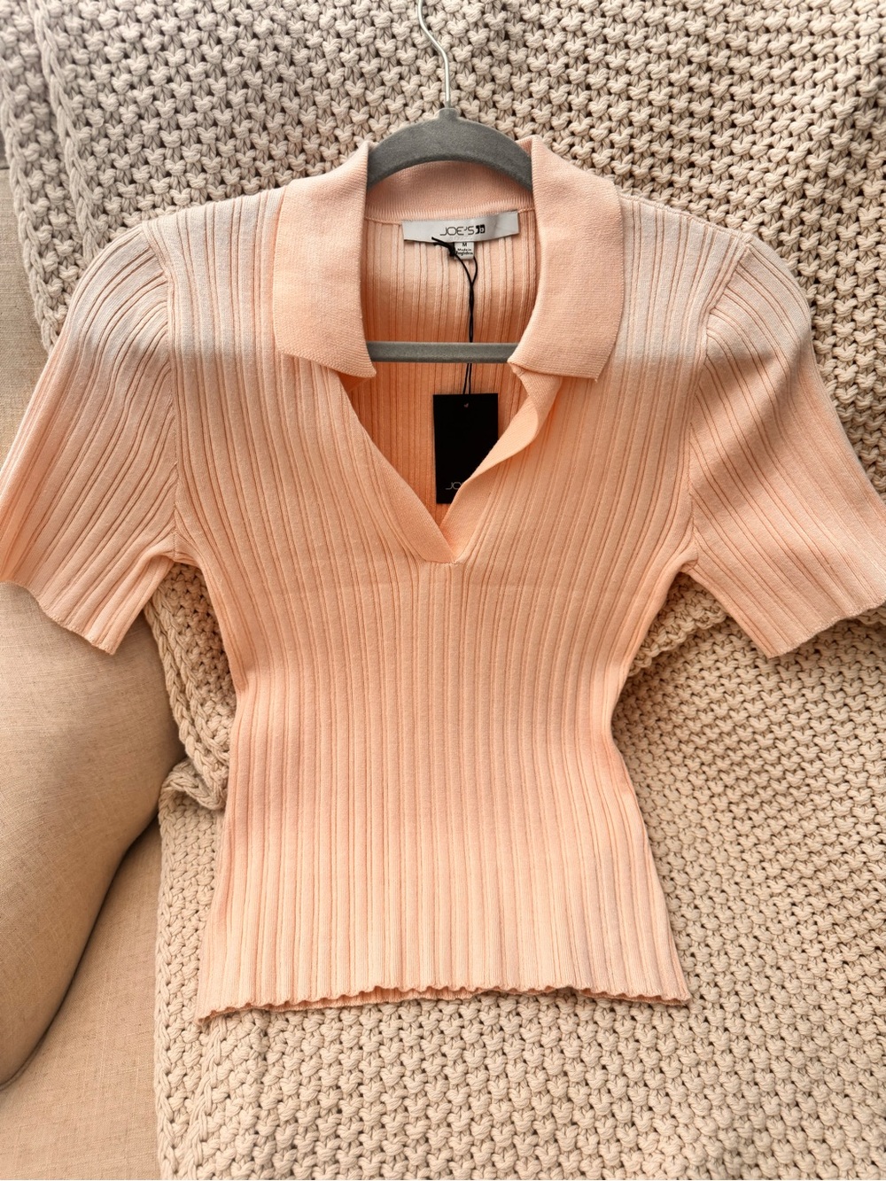 Joe's Jeans Peach Ribbed Knit Top